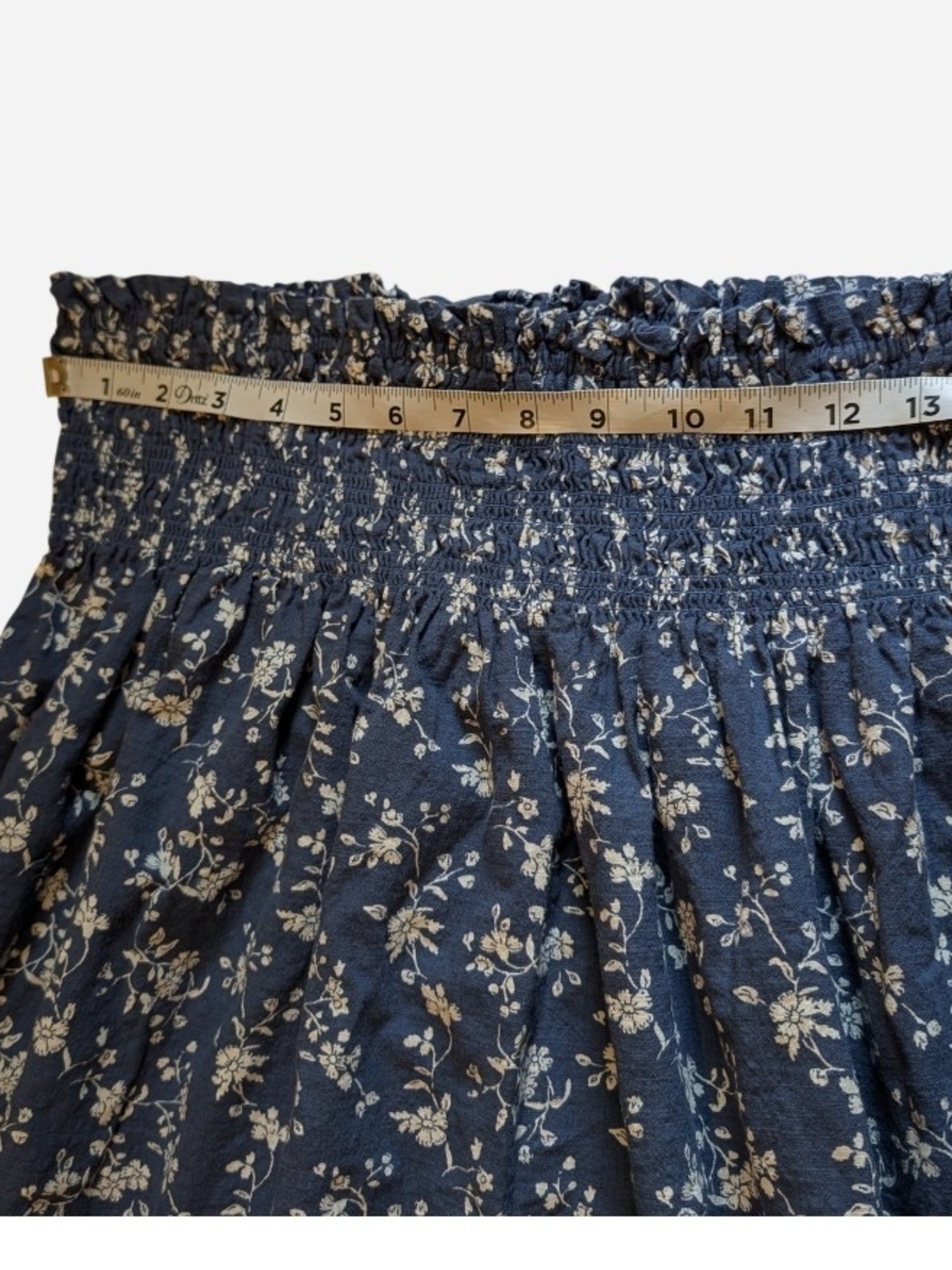 Universal Thread Blue and White Floral Smocked-Waist Midi Skirt - Picture 4 of 7